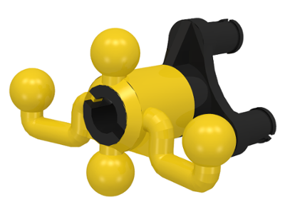 Technic 4 Ball Joint Steering Arm With 3 Pin Base [Complete Assembly] in Yellow