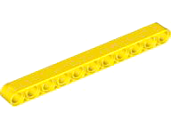 Technic Beam 1 x 11 Thick in Yellow