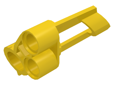 Technic Panel Fairing # 5 Small Short, Large Hole, Side A in Yellow