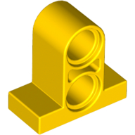 Technic Pin Connector Plate 1 x 2 x 1 2/3 [Two Holes On Top] in Yellow