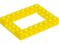 Technic Brick 6 x 8 with 4 x 6 Opening in Yellow