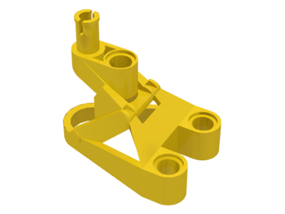 Large Figure Foot, 3 x 4 1/2 x 2 1/3 with Technic Pin Connector in Yellow