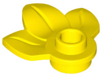 Plant, Plate 1 x 1 Round with 3 Leaves in Yellow