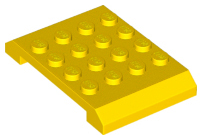 Brick Sloped 4 x 6 x 2/3 Double in Yellow