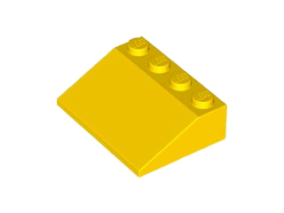 Brick Sloped 33° 3 x 4 in Yellow
