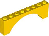 Brick Arch 1 x 8 x 2 in Yellow