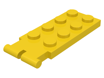 Hinge Plate 2 x 4 - Male (Digger Bucket Holder) in Yellow