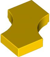 Tile Special 2 x 2 with 2 Quarter Round Cutouts in Yellow