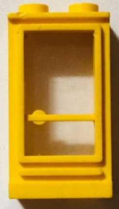 Door 1 x 2 x 3 Right, Hollow Studs, Fixed Glass in Yellow