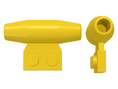 Engine - Smooth, Small 1 x 2 Side Plate [No Axle Holders] in Yellow
