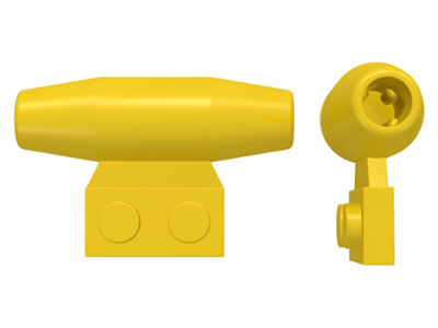 Engine - Smooth, Small 1 x 2 Side Plate [With Axle Holders] in Yellow