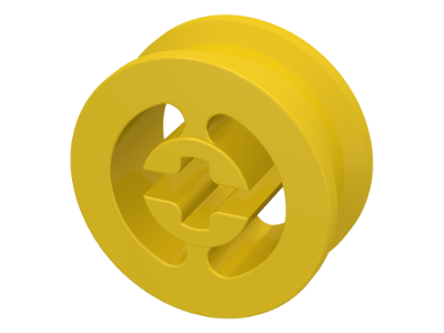 Wheel with Split Axle hole in Yellow