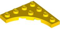 Plate Special 4 x 4 with 3 x 3 Quarter Round Cutout in Yellow