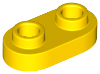Plate Special 1 x 2 Rounded with 2 Open Studs in Yellow