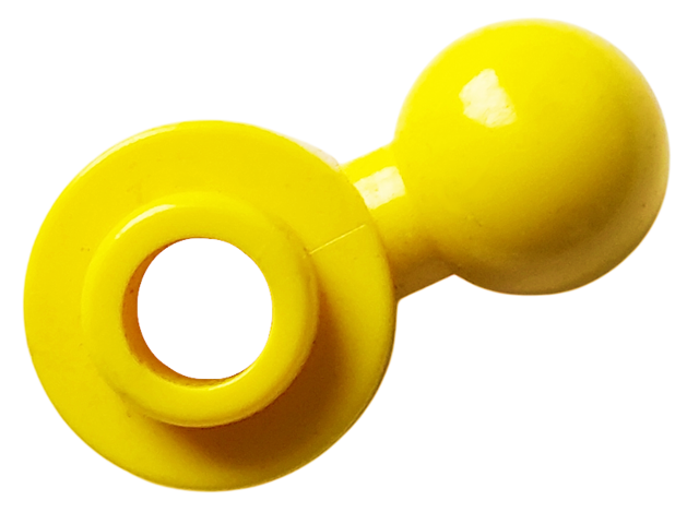 Plate Round 1 x 1 with Towball and Round Hole [Maxifig Hand] in Yellow