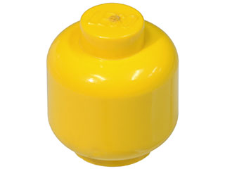 Minifig Head [Plain] [Solid Stud] in Yellow