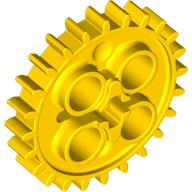 Technic Gear 24 Tooth [New Style with Single Axle Hole] in Yellow