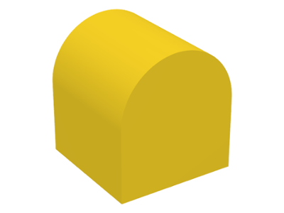 Duplo Brick 2 x 2 x 2 Curved Top in Yellow
