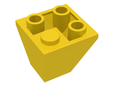 Brick Sloped Inverted 45° 2 x 2 Double Convex in Yellow