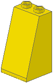 Brick Sloped 75° 2 x 2 x 3 [Hollow Studs] in Yellow