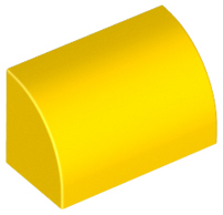 Brick Curved 1 x 2 x 1 No Studs in Yellow