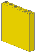 Brick 1 x 6 x 5 in Yellow