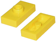Plate Special 1 x 2 with 1 Stud without Groove (Jumper) in Yellow