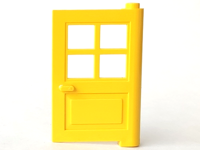 Door 1 x 4 x 5 with 4 Panes, Squared Base in Yellow