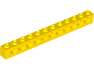 Technic Brick 1 x 12 [11 Pin Holes] in Yellow