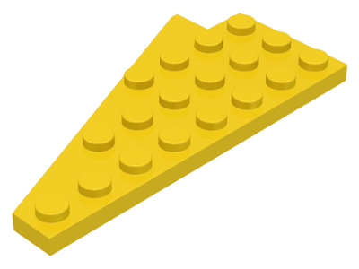 Wedge Plate 8 x 4 Wing Right with Stud Notch in Yellow