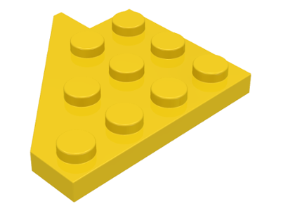 Wedge Plate 4 x 4 Wing Right in Yellow