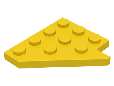Wedge Plate 4 x 4 Wing Left in Yellow