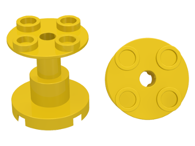 Support Round 2 x 2 x 2 Stand with Reach-Through Center Hole in Yellow