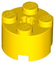 Brick Round 2 x 2 with Axle Hole in Yellow
