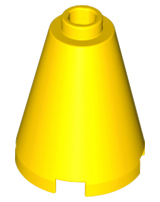 Cone 2 x 2 x 2, Open Stud in Yellow