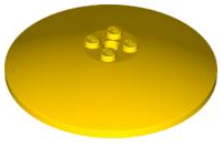 Dish 8 x 8 Inverted [Radar], Solid Studs, Rounded Anti-stud Underside in Yellow