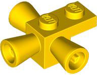 Brick Special 1 x 1 with 3 Speakers / Loudspeakers / Space Positioning Rockets in Yellow