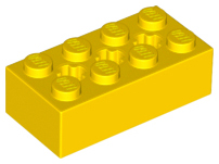 Brick Special 2 x 4 with 3 Axle Holes in Yellow