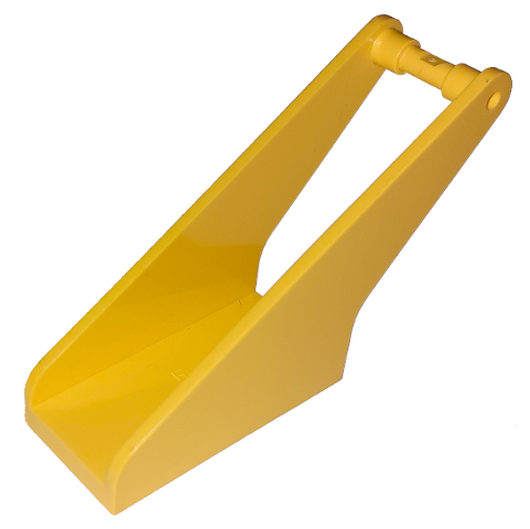 Hook, Fabuland Tow Hook - Arm, 2 x 4 Base in Yellow