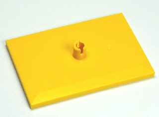 Tile Special 6 x 4 with Beveled Edges and 5mm Pin (Train Bogie Plate) in Yellow