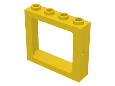Window 1 x 4 x 3 Train with All Studs Hollow in Yellow