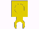 Plate Special 1 x 1 with Clip Vertical [Thin Open O Clip] in Yellow