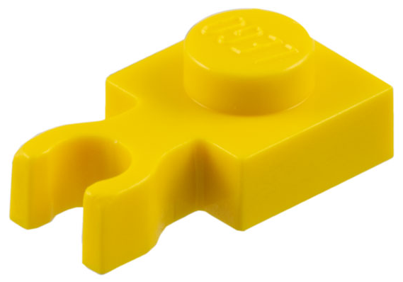 Plate Special 1 x 1 with Clip Vertical [Thin U Clip] in Yellow