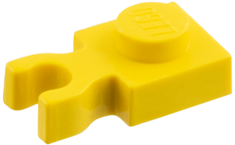 Plate Special 1 x 1 with Clip Vertical [Thick U Clip] in Yellow
