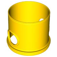 Duplo Ball Tube Straight with Opposing Oval Holes in Yellow