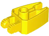 Hinge 1 x 3 Locking with 2 Fingers and Claw End, 9 Teeth in Yellow