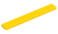 Tile 1 x 8 with Groove in Yellow