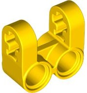 Technic Axle and Pin Connector Perpendicular Double Split in Yellow
