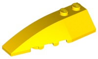 Brick Wedged, Curved 6 x 2 Left, Inner Ridges in Yellow