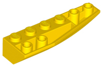 Brick Wedged, Curved Inverted 6 x 2 Right in Yellow